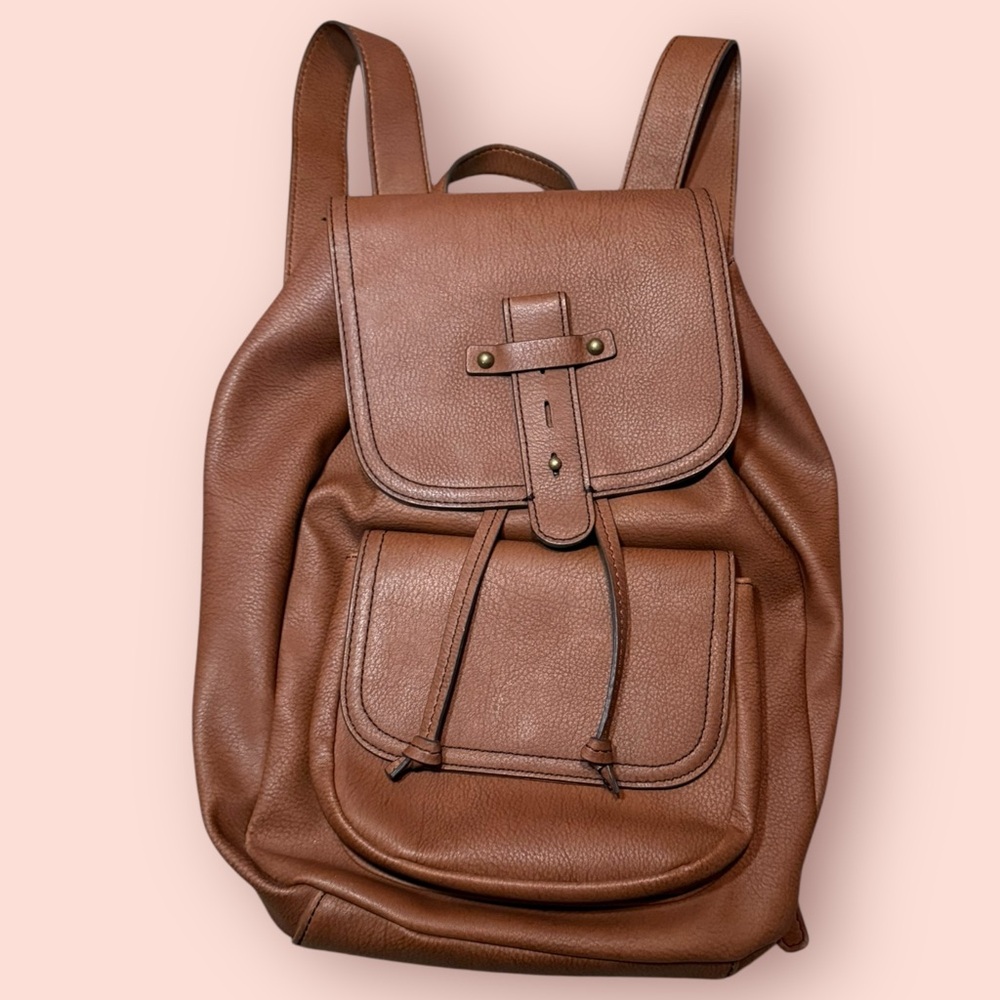 a.n.a (A New‎ Approach) Faux Leather Brown Backpack Purse
